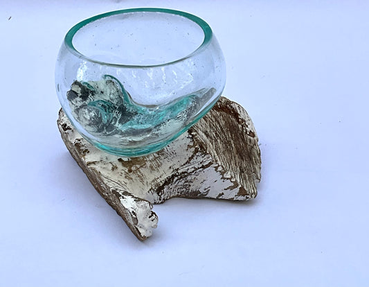 TRONCO BASE PEQUEÑO CON VIDRIO , DESDE BALI