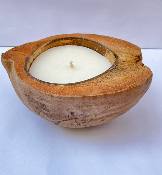 VELA DE COCO NATURAL DE COLOR, BLANCO