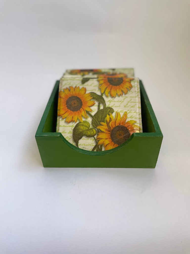 POSAVASO DECOUPAGE GIRASOLES